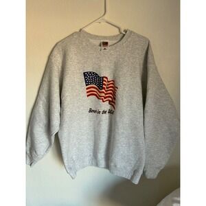 Born In the USA crew neck grey sweatshirt Mens size large